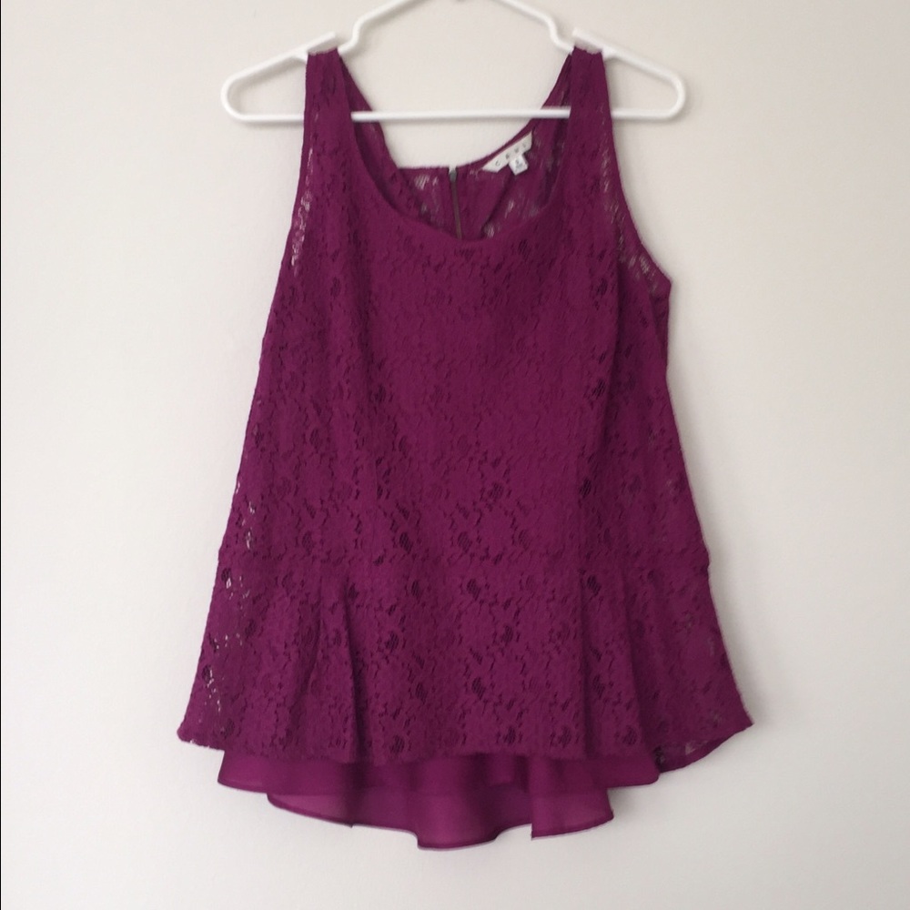 COPY - Cabi Fuschia Colored Lace Sleeveless Top (sz S)